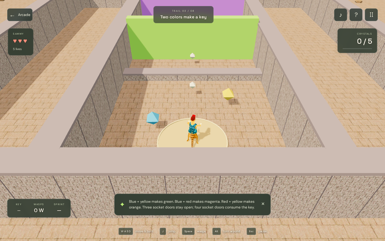 Retained Chromium capture of the recreated third trail. This earlier interface is evidence of that scene, not a screenshot of every current menu.
